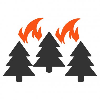 Orman yangın felaketi düz simgesi