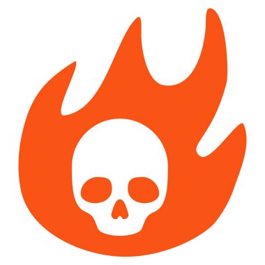 Cehennem ateşi düz simgesi