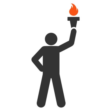 Özgürlük Meşalesi düz simgesi olan lider