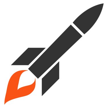 Füze uçuş düz simgesi