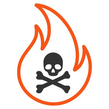 Toksik yangın düz simgesi