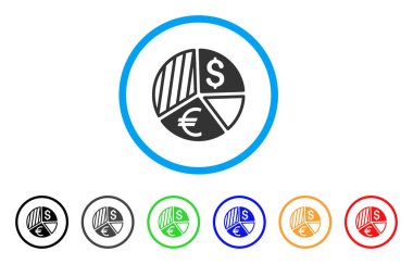 Para birimi pasta grafiği yuvarlak simge