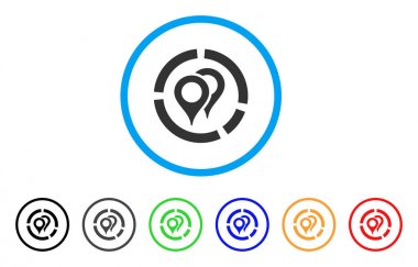 Coğrafi hedefleme diyagram simgesi yuvarlak