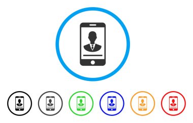 Mobil Yöneticisi iletişim simgesi yuvarlak