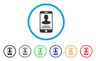 Mobil kişi yuvarlak simge detayları