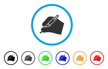 İmza el yuvarlak simgesi