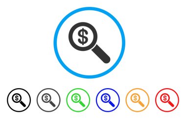 Finansal denetim büyüteç simgesini yuvarlak