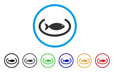 Balık konteyner yüzük yuvarlak simge