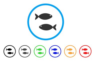 Balık çift yuvarlak simge