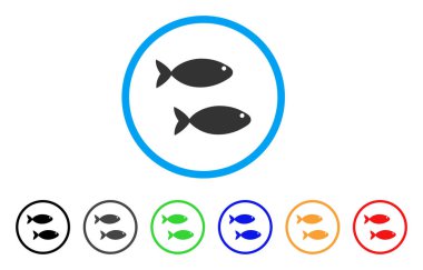 Balık çift yuvarlak simge