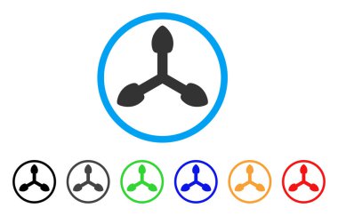 İzometrik okları simge yuvarlak