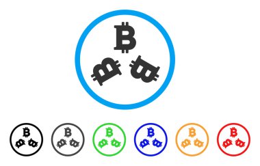 Üçlü Bitcoin yuvarlak simge