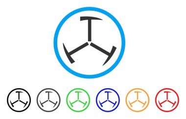 Üç Kişilik araştırma çekiç yuvarlak simge