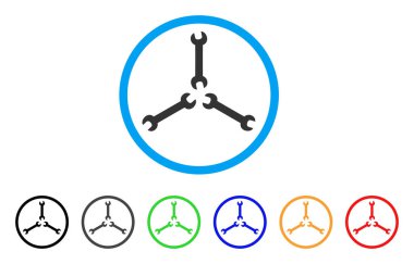 Üç Kişilik anahtar yuvarlak simgesini