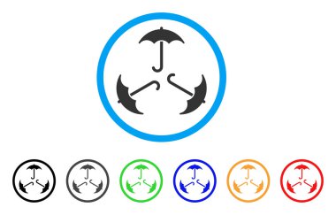 Üçlü şemsiye yuvarlak simge