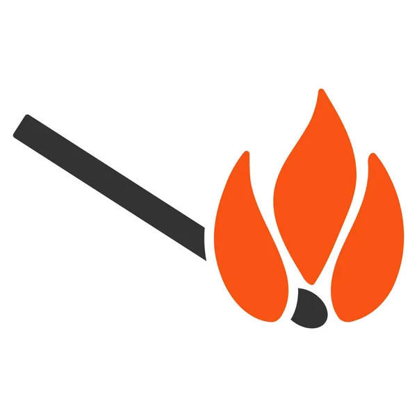 Match platte pictogram branden — Stockvector
