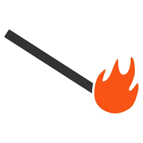 Icona piatta partita bruciata — Vettoriale Stock