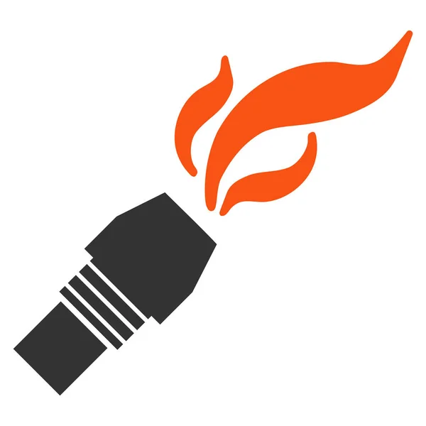 Burner Nozzle Fire Flat Icon — Stock Vector