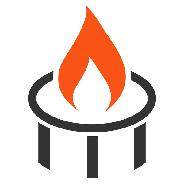 Burner Nozzle Flame Flat Icon — Stock Vector