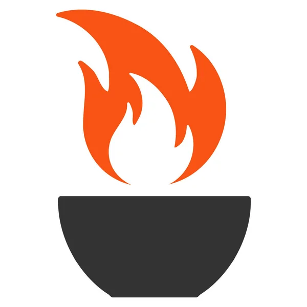 Flat Icon Fire Bowl — стоковый вектор