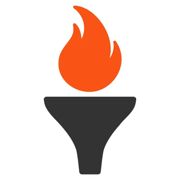 Icona piatta della torcia antincendio — Vettoriale Stock