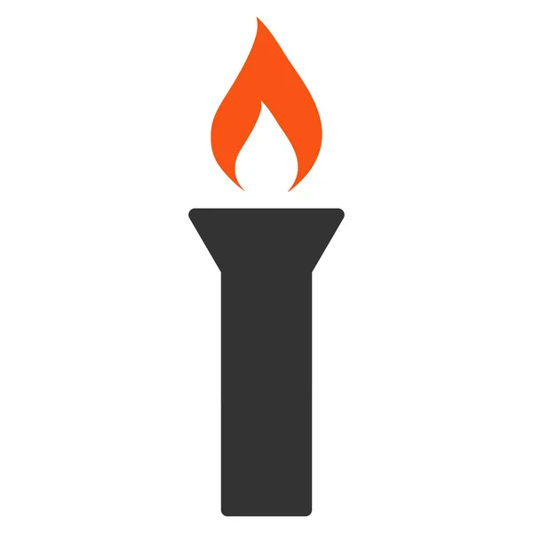 Факел огня Плоская икона — стоковый вектор