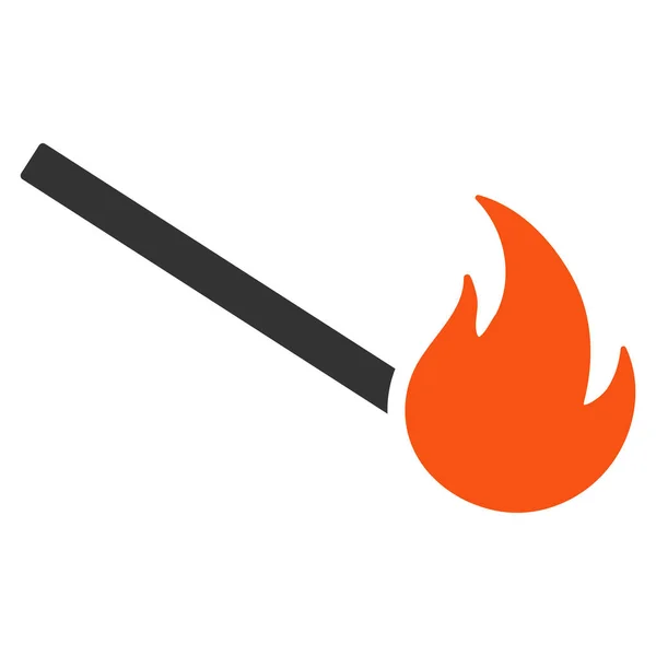 Fired Match Icona piatta — Vettoriale Stock