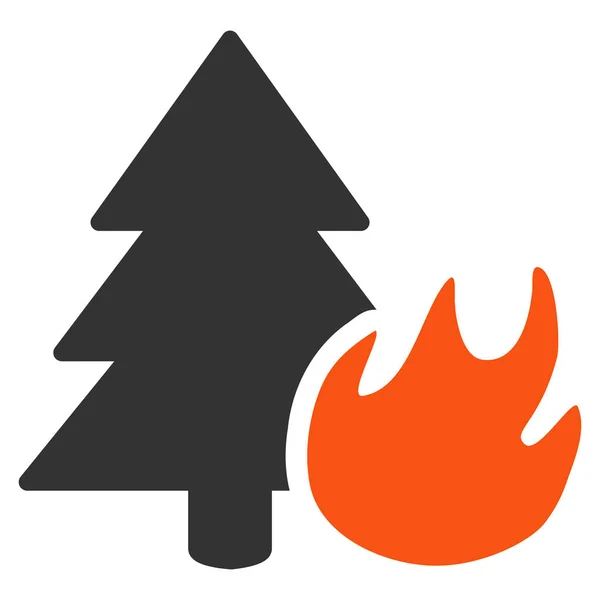 Forest Fire Flat Icon — Stock Vector