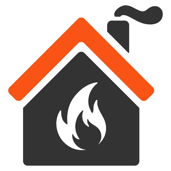 Küchenbrand Wohnung Symbol — Stockvektor