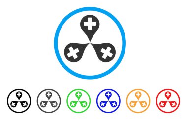 Hastane harita işaretleri yuvarlak simge