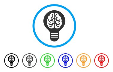 Beyin ampul yuvarlak simge