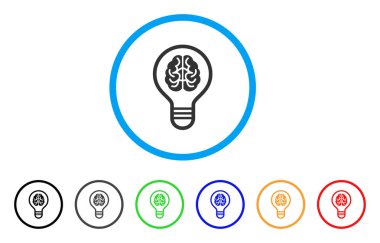 Beyin ampul yuvarlak simge