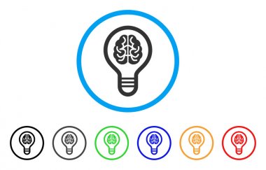 Beyin ampul yuvarlak simge