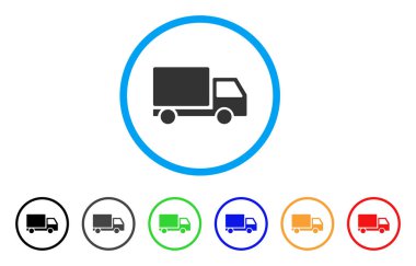 Teslimat kamyon yuvarlak simge