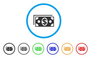 Doları banknot yuvarlak simge