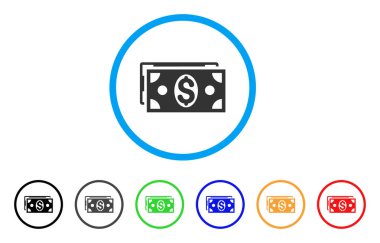 Doları banknot yuvarlak simge