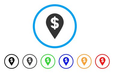 Doları harita işaretleyici yuvarlak simge