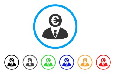 Euro bankacı yuvarlak simge