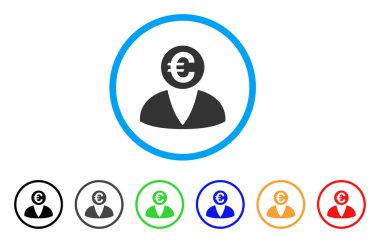 Euro bankacı yuvarlak simge