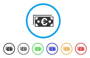 Euro banknot yuvarlak simge