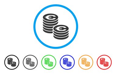 Euro para sütunları yuvarlak simge