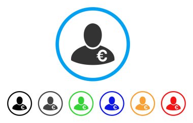 Euro yatırımcı yuvarlak simge