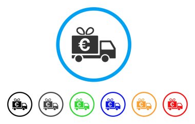 Euro hediye teslimat yuvarlak simge