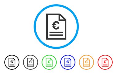 Euro fatura sayfa simgesi yuvarlak