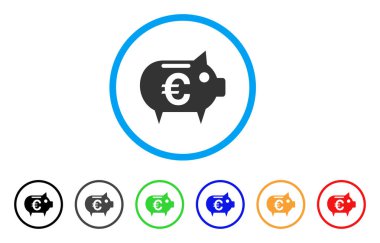 Euro kumbara simgesi yuvarlak