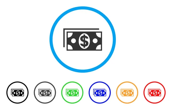 Banconote in dollari Icona arrotondata — Vettoriale Stock