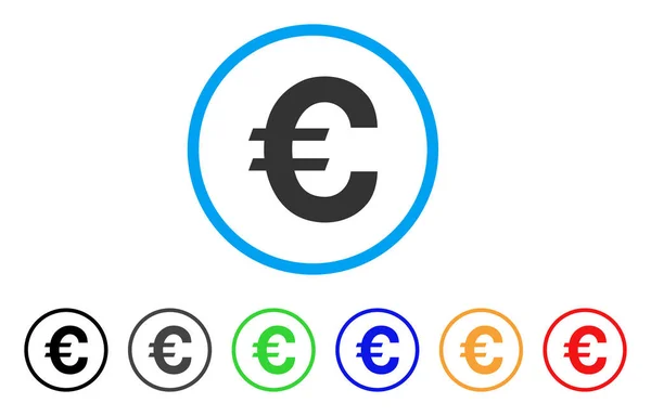 Symbole Euro Icône arrondie — Image vectorielle