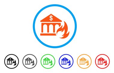 Banka yangın felaketi yuvarlak simge