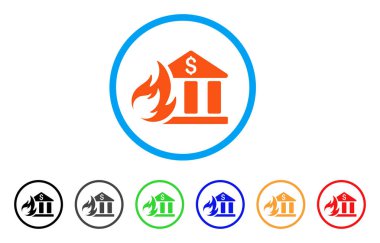 Banka yangın felaketi yuvarlak simge