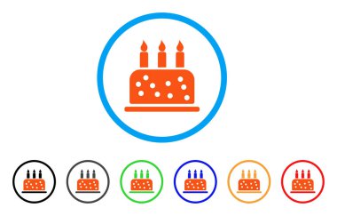 Doğum günü pastası simgesi yuvarlak